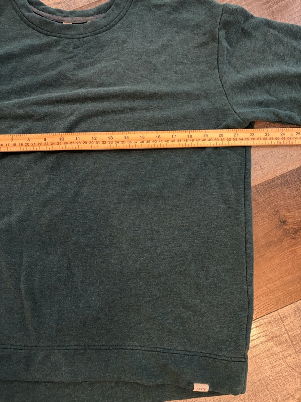 Orvis Fleece Lined Crewneck Sweatshirt Green Large Cozy Pullover - Picture 4 of 7